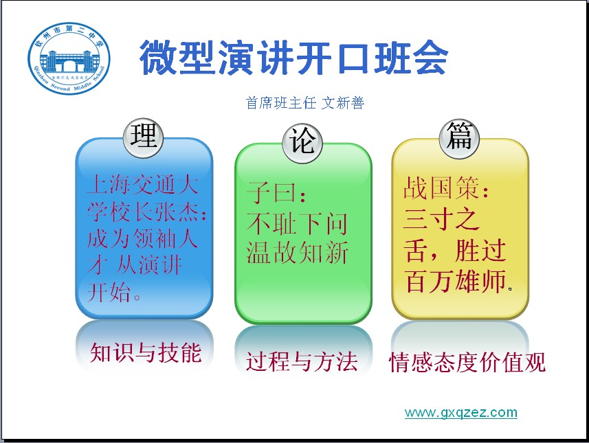 文新善：微型开口演讲班会开题报告会PPT