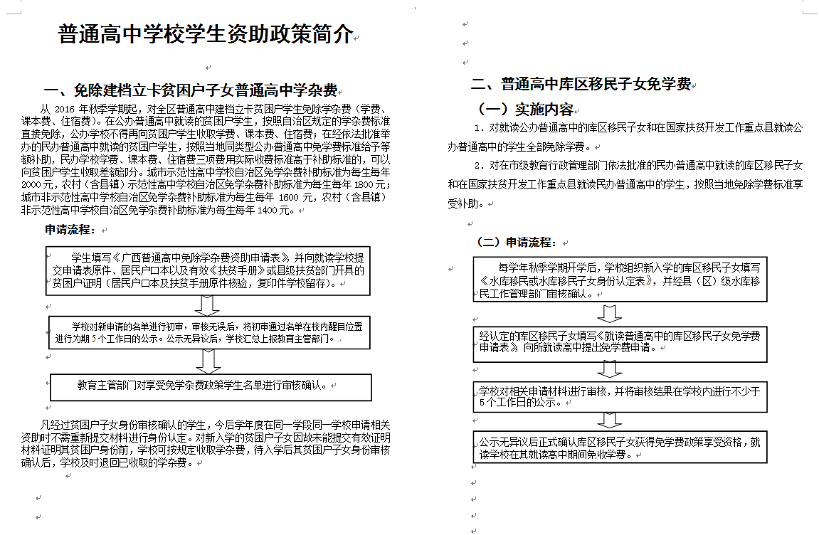 2018年普通高中学校学生资助政策简介